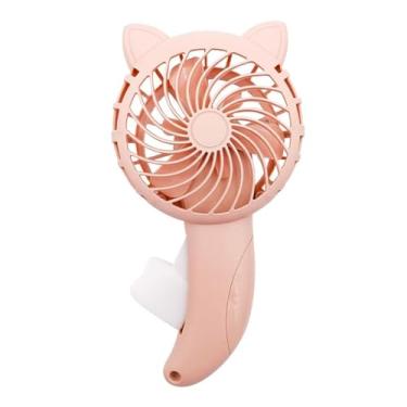Imagem de Hilitand Ventilador de Mão Portátil Portátil de Desenho Animado de Gato Manual Manual do Ventilador Sem Bateria Sem Bateria para Viagens Atividades Ao Ar Livre (PINK)