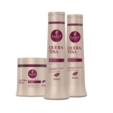 Imagem de Kit Shampoo E Condicionador E Máscara Para Reconstrução E Força Queratina