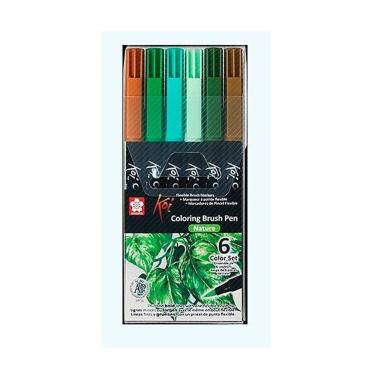 Imagem de Caneta Brush Artistica Sakura Koi Coloring Nature 6 Cores