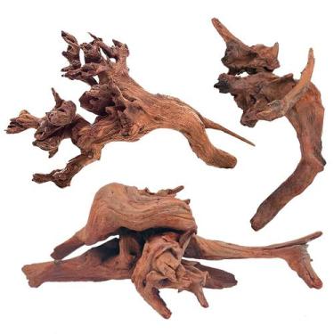 Imagem de Driftwood WDEFUN Natural para decoração de aquário 7-11", 3 peças