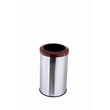 Imagem de Cesto De Lixo Reciclável 20 Litros Lixeira Inox Aro Esmaltado - Aldino