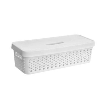 Imagem de Caixa Com Tampa Empilhável 3,6 Litros Organizador Design Moderno Armár