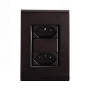 Imagem de Conjunto Tomada Dupla 10A 4x2 Grafite 57173/065 Tramontina Liz