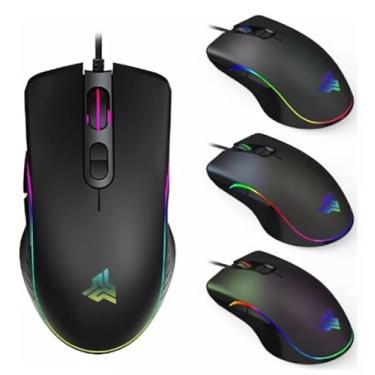 Imagem de Mouse Gamer Ergonomico 7 Botões 4800 dpi Led RGB Rainbow - Anúbis MU008