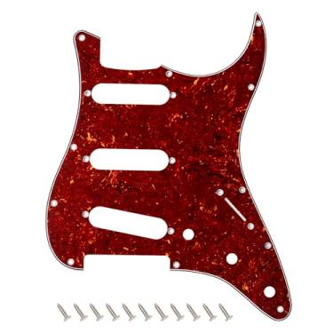 Imagem de Banworks 4 Ply Strat SSS Pickguard Placa de arranhão para guitarra elétrica de 11 furos para para-lama EUA/Mexicano estilo moderno Stratocaster ST JT/HB-01 marrom carapaça de tartaruga