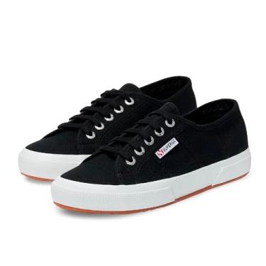 Imagem de Superga Tênis de lona clássico 2750 Cotu para homens e mulheres - icônico tênis italiano masculino e feminino com cabedal respirável, sola de borracha antiderrapante, Preto Fwhite, 12.5W/11M/44.5EU