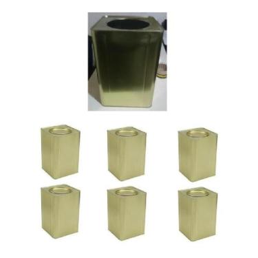 Imagem de 6 Lata Metal Quadrada Vazia 18l - Parafutrecos