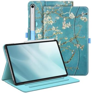 Imagem de FINTIE Capa Para Samsung Galaxy Tab S10 Fe/ S9 Fe 5G 10,9"/Tab 11, Protetora Com Visão Multiângulo E Bolso, Modo De Suspensão/Ativação Automático, Blossom