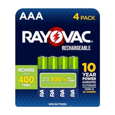 Imagem de Pilhas recarregáveis Rayovac AA e AAA com carregador de bateria, AAA, 4 Count