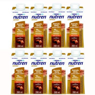 Imagem de Kit 8 Nutren Senior Zero Lactose Sabor Chocolate com 16g de Proteínas 