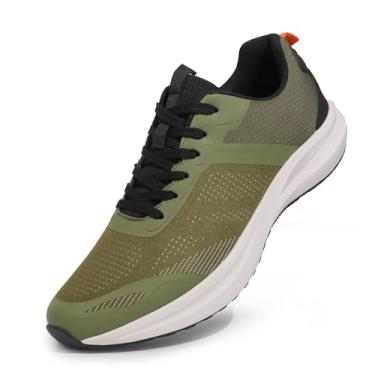 Imagem de Hawkwell Tênis de caminhada masculino plus size, antiderrapante, para treino, moderno, tamanho 13 14 15 16 17 18 19, Verde oliva, 19