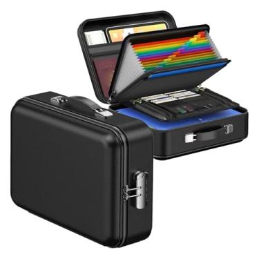 Imagem de AUNMAS Caixa de Documentos à Prova de Fogo Com Bloqueio, Organizador de Arquivos de Caixa Rígida de Várias Camadas à Prova de Fogo Armazenamento Seguro para Documentos Importantes