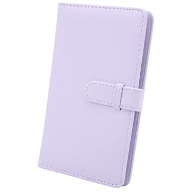 Imagem de Yunir 108 Bolsos Mini álbum de Fotos para Mini 12 11,3 Polegadas Livro de Fotos para Ingressos para Filmes Cartões de Visita, PU Leather Wallet Album Book (Roxo)