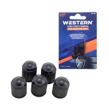 Imagem de Jogo 5 Tampas para Válvula de Pneu Cor Preta