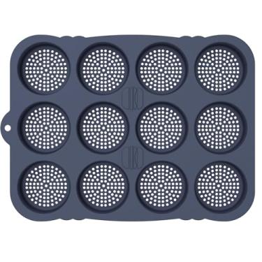 Imagem de Forma de pão de hambúrguer, molde de silicone para pão de hambúrguer, cavidade 8/12, reutilizável, antiaderente, forma de pão de hambúrguer, fácil de liberar, pode ser lavada na lava-louças para pães