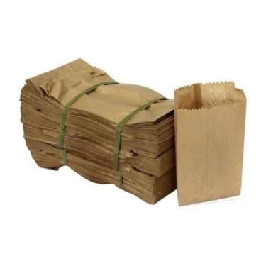 Imagem de Saco de Papel Semi Kraft Marrom 24x12cm – 2kg com 500 Unidades – Ideal para Pão, Salgados e Panificadora