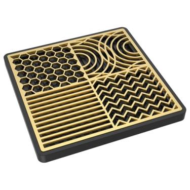 Imagem de Bandeja de carimbo de gelo, impressora de cubos de gelo transparente de latão com 4 padrões, impressora quadrada de cubos de gelo, acessórios modernos de barman para coquetéis, uísque e bebidas