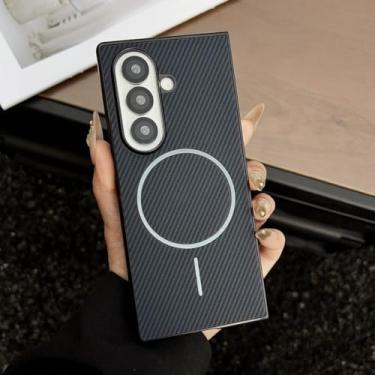 Imagem de Capa para Galaxy Z Fold6, ultrafina, de fibra de carbono, magnética, à prova de choque (para Galaxy Z Fold6/azul-marinho)