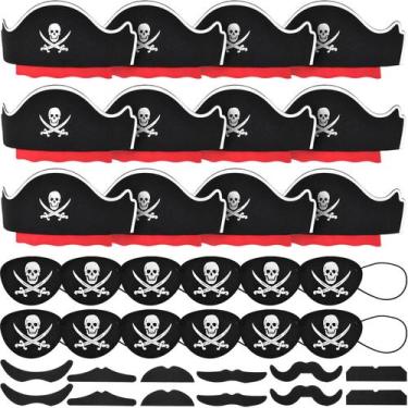Imagem de Conjunto de chapéus pirata Halatool para crianças, 36 peças de chapéu 
