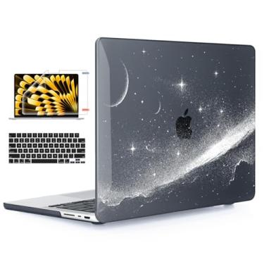 Imagem de YSCLBAHUK Capa para MacBook Pro 2024 de 16 polegadas M4 A3403 A3186 M3 A2991 M2 A2780 M1 A2485 (2021-2023) Pro Chip com Touch ID, capa de plástico para laptop e capa de teclado, céu estrelado