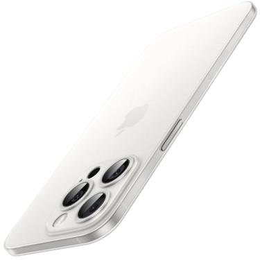 Imagem de JETech Capa Ultra Slim para iPhone 15 Pro Max 6,7 Polegadas, Lente da Câmara, Case Rígida PP com Capinha de Acabamento Maate Leve, Suporte para Carregamento Sem Fio (Translúcido)