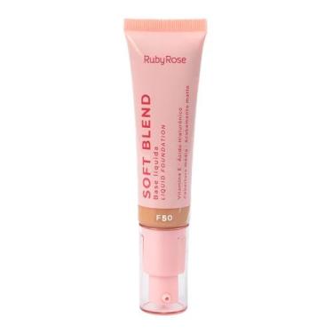 Imagem de Base Líquida Ruby Rose Soft Blend Cor F50 Cobertura Média 30g