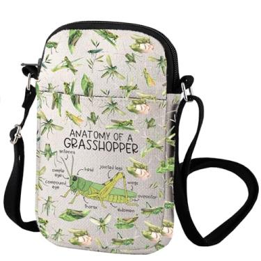 Imagem de Bolsa tiracolo Grasshopper The Anatomy Of A Bug Animal Lovers Nature Study Gift Entomology Gift, Gafanhoto