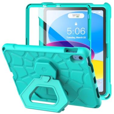 Imagem de VICVOL Capa para iPad 11ª geração (A16 11 polegadas 2025)/iPad 10ª geração (10,9 polegadas 2022) - Capa infantil durável à prova de choque leve de EVA com protetor de tela e alça de mão/suporte de