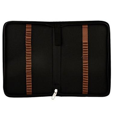 Imagem de Estojo de transporte de lápis de nylon com zíper com 48 compartimentos - Tamanho: 29 x 19 x 3 cm