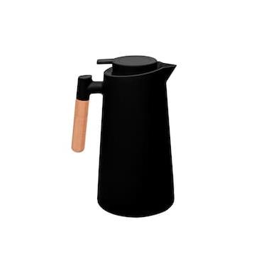 Imagem de Garrafa Térmica Lyor Escandinávia 1L Preta Cabo de Madeira Design Moderno