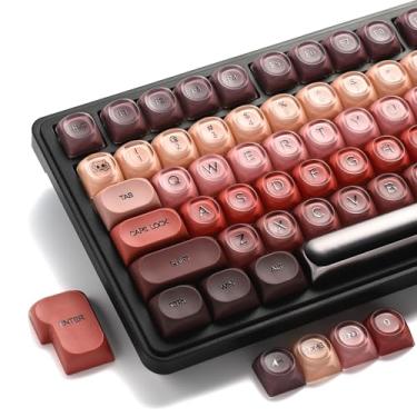 Imagem de OHY Teclas PBT, XVX Berry Kiss Theme Red Jelly HOA Profile Key Cap, teclas personalizadas fofas de 132 teclas (para teclados mecânicos com interruptores Cherry/Gateron MX) - batom