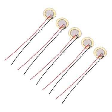 Imagem de uxcell 5 discos piezoelétricos 15 mm acústico captador transdutor microfones trigger buzzer bateria guitarra com revestimento de alumínio