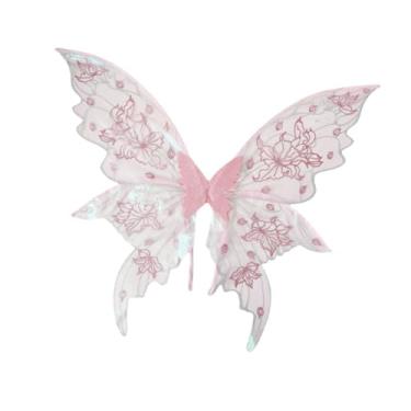 Imagem de Dynwave Asa de fada para adultos, se com glitter para festas temáticas de festivais, Rosa