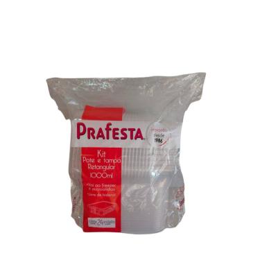 Imagem de Pote Retangular Freezer e Micro-ondas 1000ml com Tampa Prafesta c/24 un