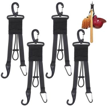 Imagem de JOUTYFOR 10 peças de cabide de equipamento de beisebol softball, organizador 3 em 1, suporte de taco de beisebol com clipe de luva e gancho de capacete para bolsa de cerca de softball, garrafa de água