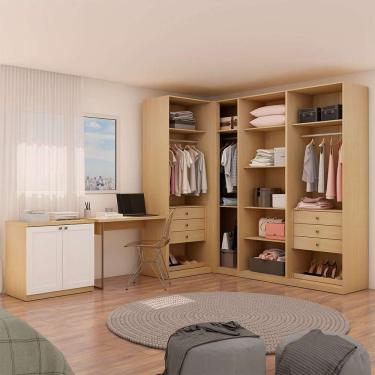 Imagem de guarda-roupa closet modulado com escrivaninha infinity 2 pt 6 gv savana