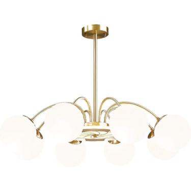 Imagem de Lustre Sputnik 10 Luzes Pingente de Latão Dourado Lustre Moderno de meados do século, Decoração Moderna
