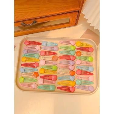 Imagem de Grampos Tic Tac Coloridos - Design Versátil para Adultos e Crianças com Composição Balanceada de Plástico e Metal (6 unidades)