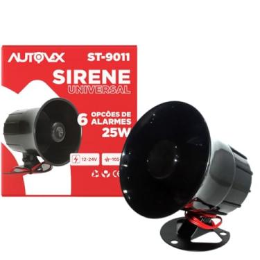 Imagem de Sirene Universal de Re e Alarme Automotivo 25W 12V 24V 6 Sons Resistente Água 105dB