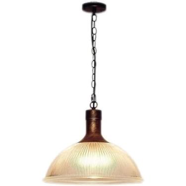 Imagem de Vintage Mid Century Nordic Retro Industrial Loft Bar E27 Luminária Pendente Rústica Ferro Listrado Lustre de Vidro Domo Forma de Tigela Restaurante Holofote de Teto Luminária Pendente de Cab