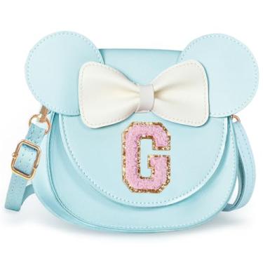 Imagem de Aganmi Linda bolsa tiracolo para meninas 2, 3, 4, 5, 6, 7, 8 anos, presente de aniversário, carteira infantil, Azul, 7.1*6.7*3.1in (18*17*8cm), G