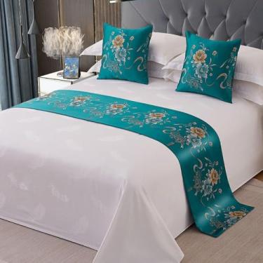 Imagem de Cachecol para cama de hotel, moderno, colchas, decorativo, macio, sem desbotamento, toalha de cama simples e elegante para solteiro, Queen, tamanho king, verde 1||Apenas 2 fronhas 50 x 50 cm