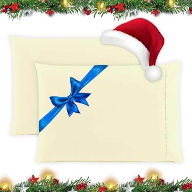 Imagem de Fronha Avulsa Percal 600 Fios Algodão Ponto Palito 70x50cm Antiácaro, Anti-pilling Toque Macio (Palha)