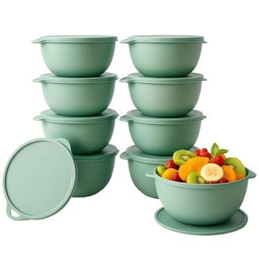 Imagem de Kit Com 15 Potes Plásticos Herméticos Para Cozinha(10 potes verde)