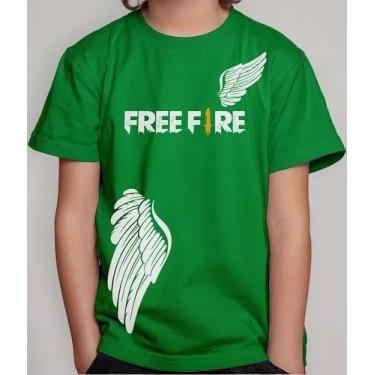 Imagem de Camiseta Camisa Infantil Juvenil Menina Menino Gamer Jogo Tiro Free Fi