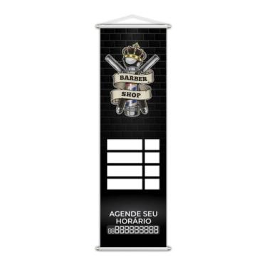 Imagem de Banner Barber Shop Agende Seu Horário Contato 100X30Cm - Plimshop