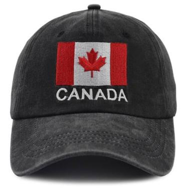 Imagem de Boné de beisebol Wsysthute Canada Flag 100% algodão para homens e mulh