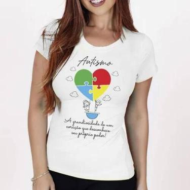 Imagem de Camiseta Camisa Adulto Feminina Masculina Algodão Campanha Abril Azul 