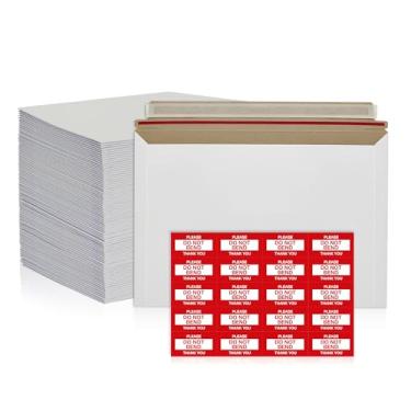 Imagem de Pacote com 300 envelopes rígidos de 16,5 x 11,4 cm, envelopes de envio de papelão branco permaneçam planos, envelopes fotográficos para CD, fotos, documentos