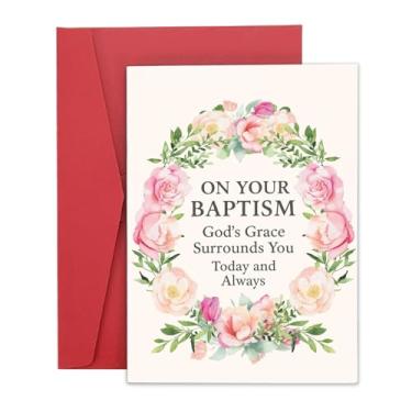 Imagem de Aeonovs Presentes de batismo para meninas, cartão de batismo, cartões de batismo para crianças, cesta de Páscoa para adolescentes, momentos preciosos, presentes de batismo para bebê menina afilhada
